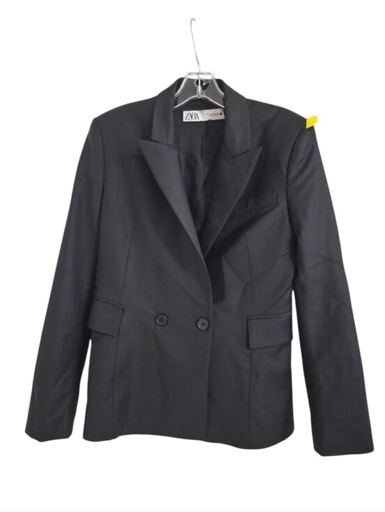 Zara Jackets & Blazers - Zara Black Wool Blend Double Breasted Tailored Blazer Women's Medium